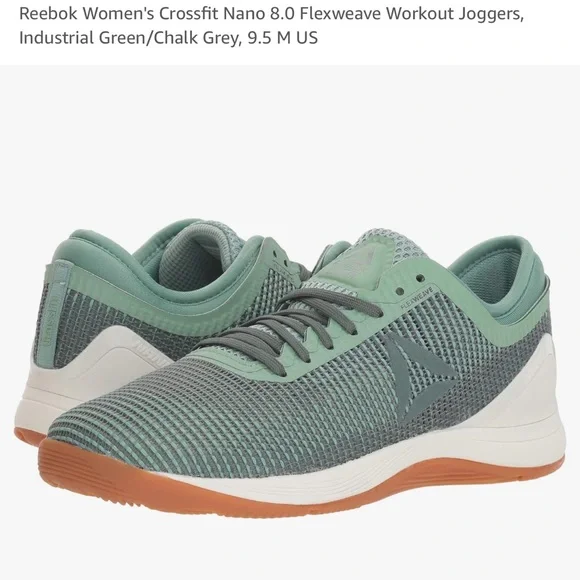 Reebok Women's Crossfit Nano 8.0 Flexweave, Industrial Green/Chalk Grey, 9.5 - Picture 1 of 5